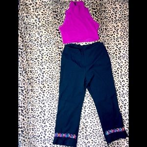 accented capris paired with cute crop top!